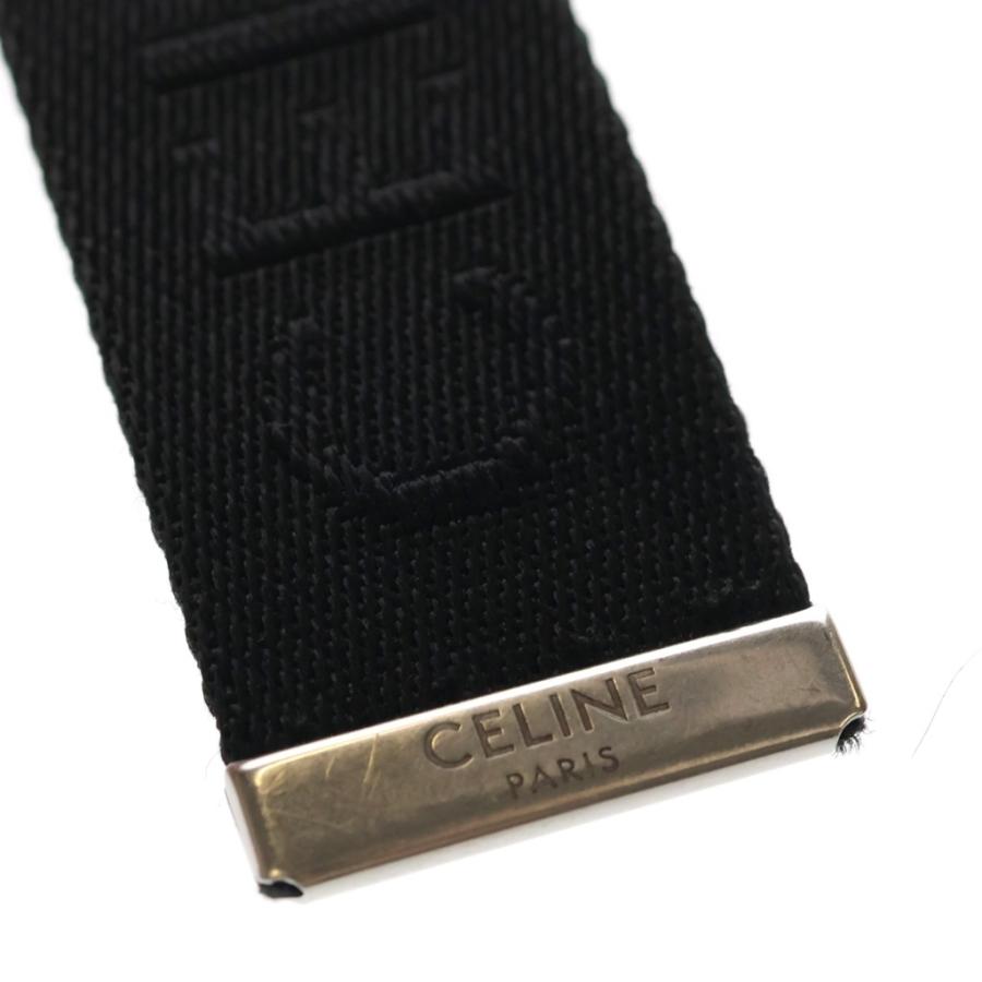 CELINE（セリーヌ） ロゴ ダブルリング バックル ベルト ブラック