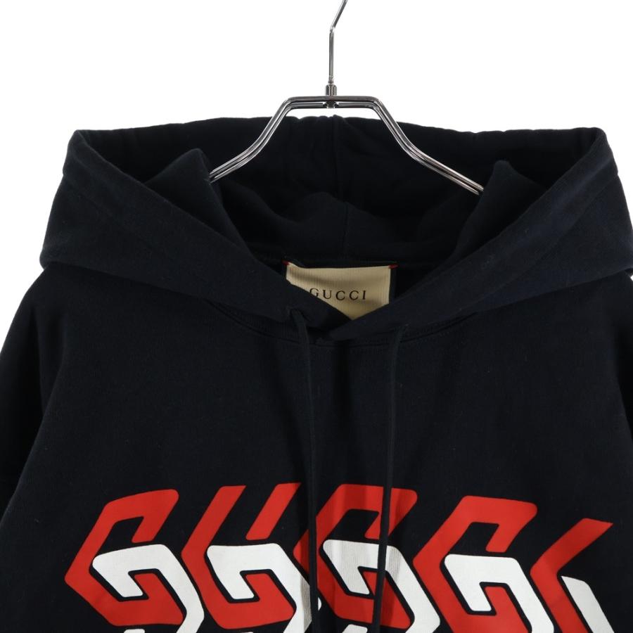 GUCCI グッチ 23AW ミラーロゴ スウェット プルオーバーパーカー ブラック 681210 XJDV3 GUCCI（グッチ） 23AW ミラーロゴ スウェット プルオーバーパーカー