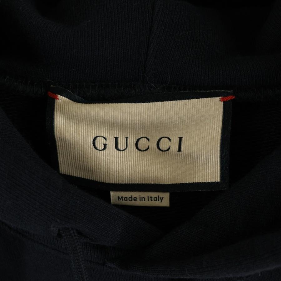 GUCCI グッチ 23AW ミラーロゴ スウェット プルオーバーパーカー ブラック 681210 XJDV3 GUCCI（グッチ） 23AW ミラーロゴ スウェット プルオーバーパーカー