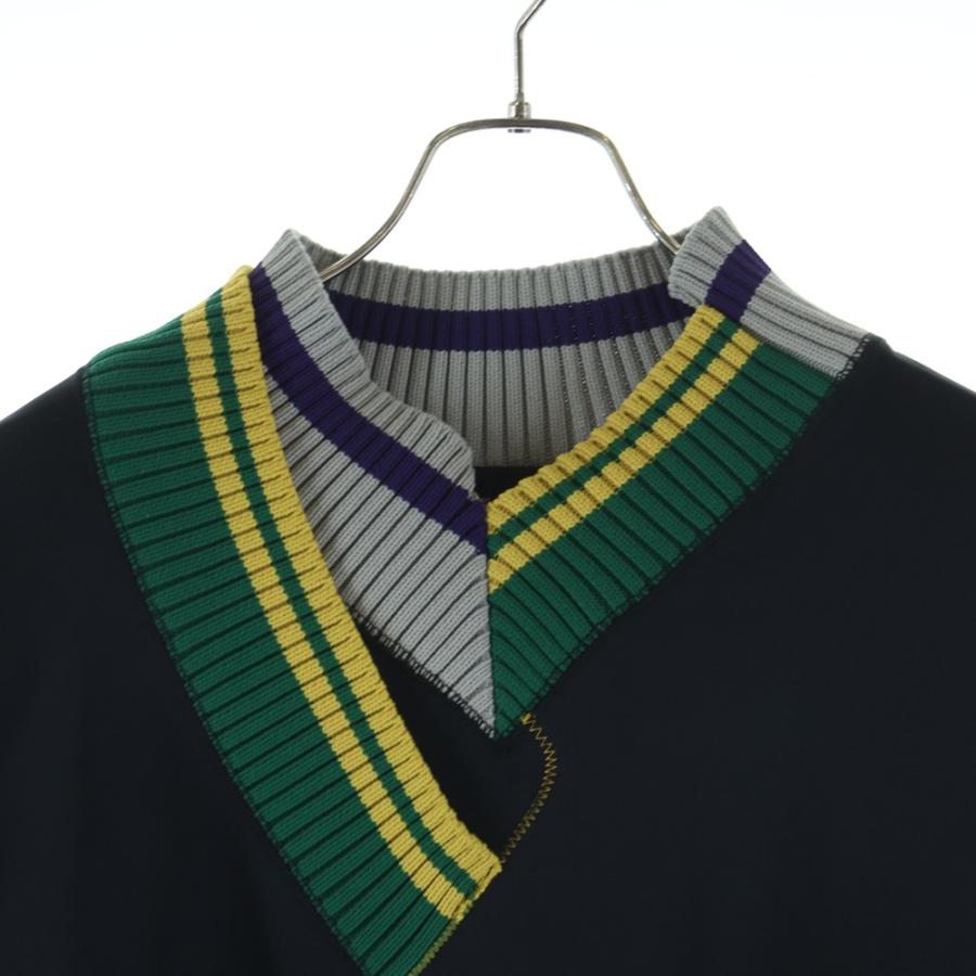 kolor カラー 21AW Pe ダンボールニット スウェット トレーナー Vネック グリーン 21WCM-T02202