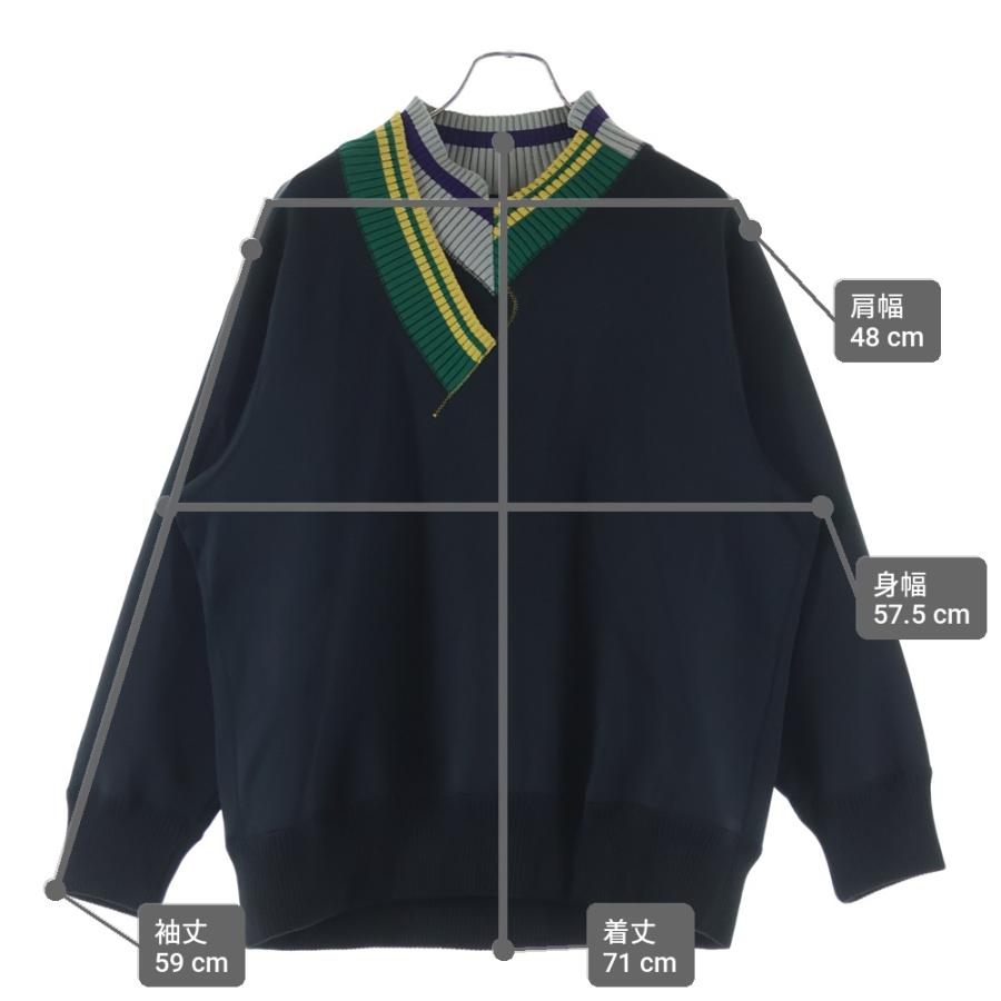 kolor カラー 21AW Pe ダンボールニット スウェット トレーナー Vネック グリーン 21WCM-T02202