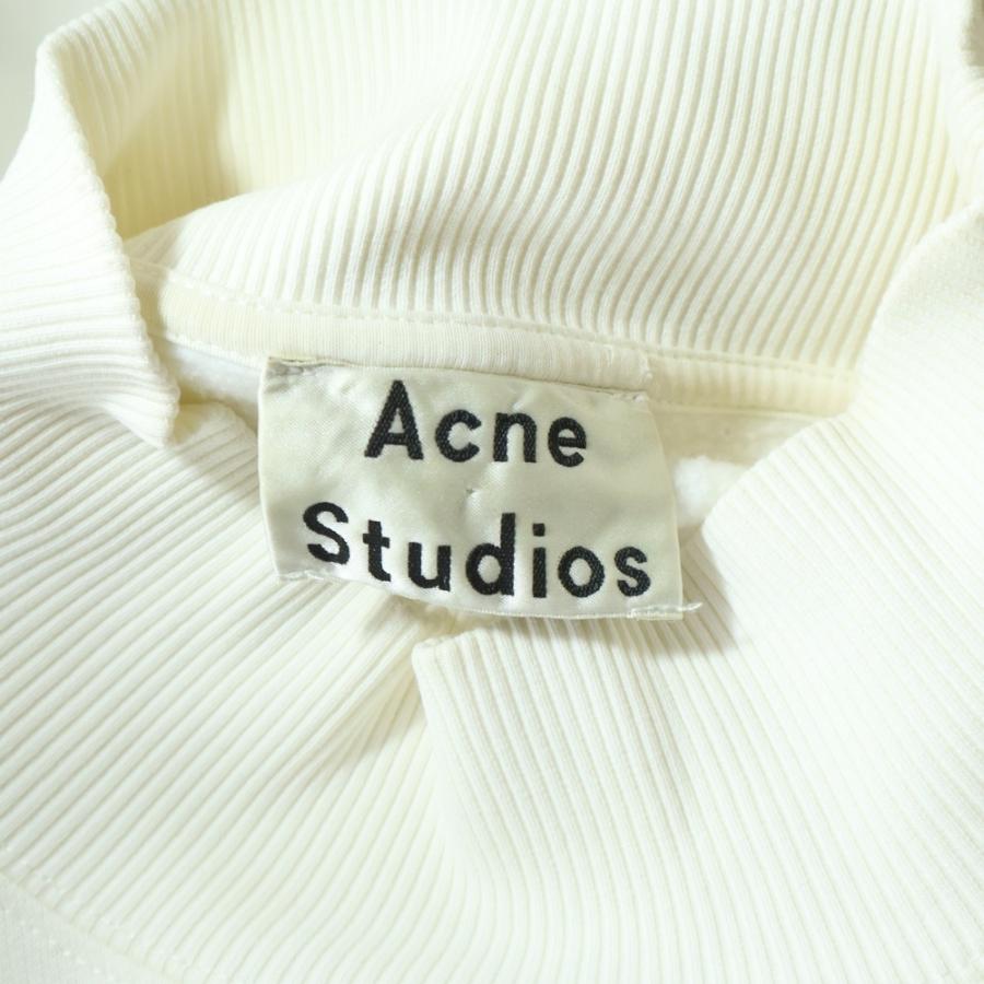 Acne Studios アクネ ストゥディオズ フロントグラフィックロゴプリントモックネックスウェット トレーナー ホワイト