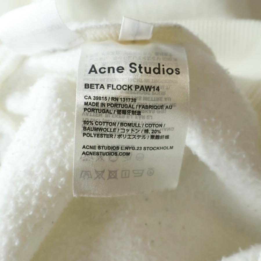 Acne Studios アクネ ストゥディオズ フロントグラフィックロゴプリントモックネックスウェット トレーナー ホワイト