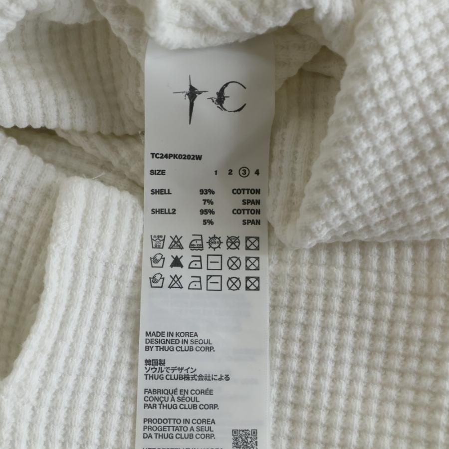 THUG CLUB サグクラブ 24AW フロントロゴ サーマルシャツ ホワイト