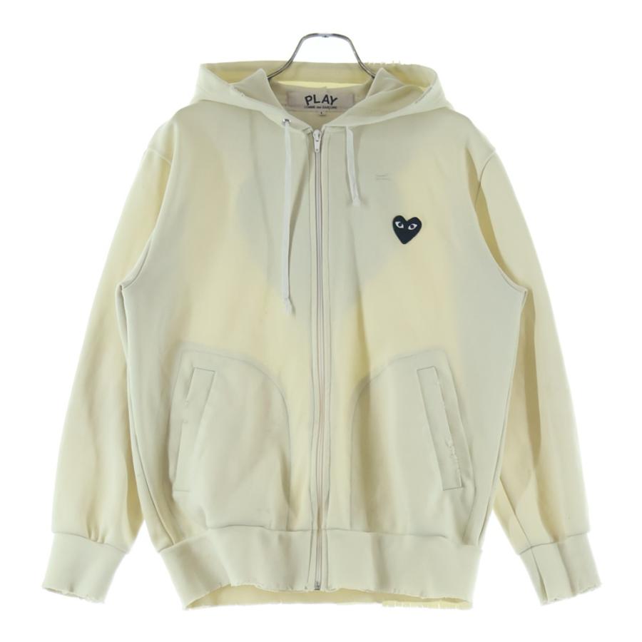 PLAY COMME des GARCONS プレイコムデギャルソン バックプリント ジップアップ スウェットプルオーバーパーカー ホワイト PLAY COMME des GARCONS プレイコムデギャルソン バックプリント