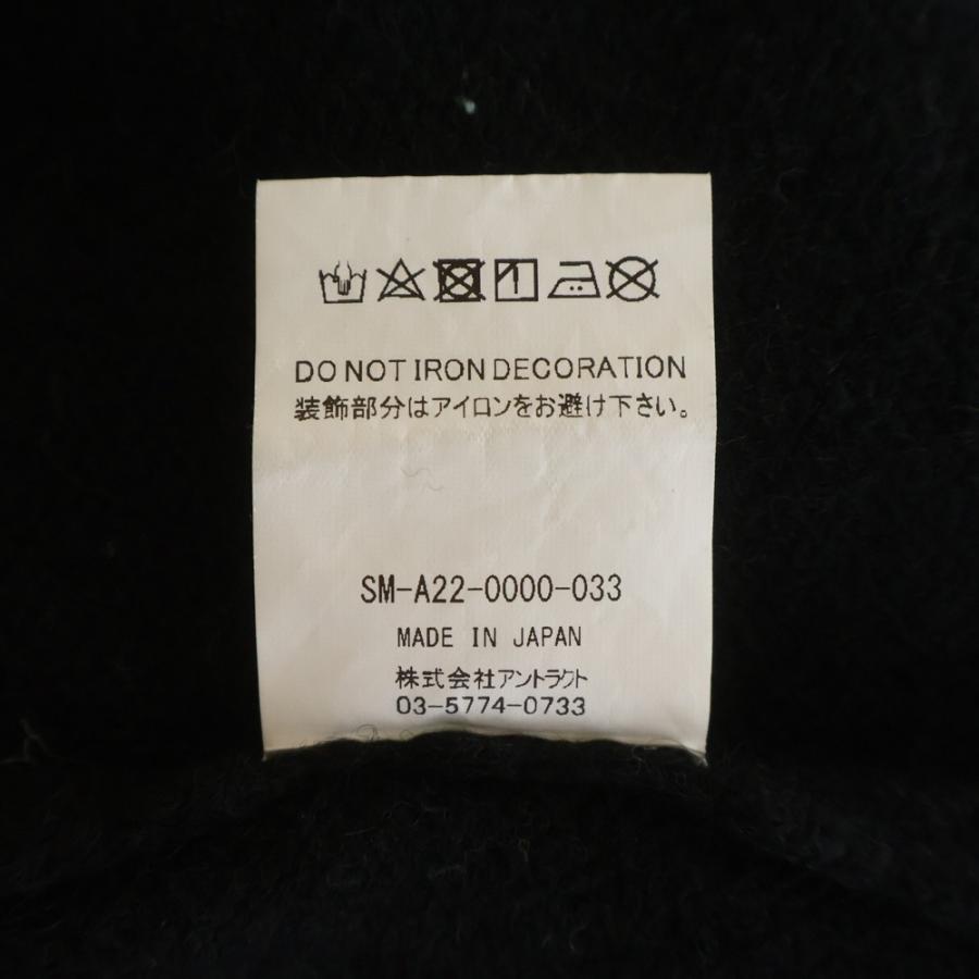 セントマイケル 22AW CLF MEN KNIT フロントデザイン ニットセーター ダメージ加工 デストロイ加工 ブラック SM-A22-0000-033