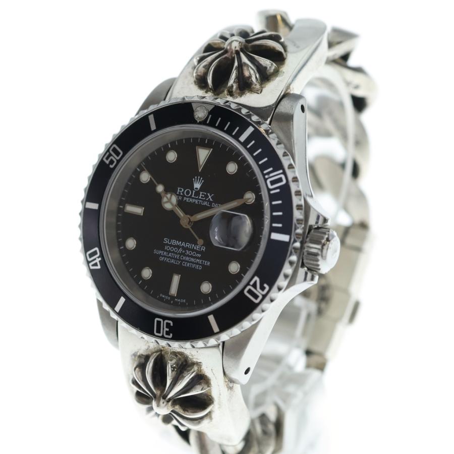 シルバー９２５！クロムハーツ好きに！サブマリンダイバーズウォッチ腕時計 CHROME HEARTS（クロムハーツ） × ROLEX ロレックス CHクロスモチーフ