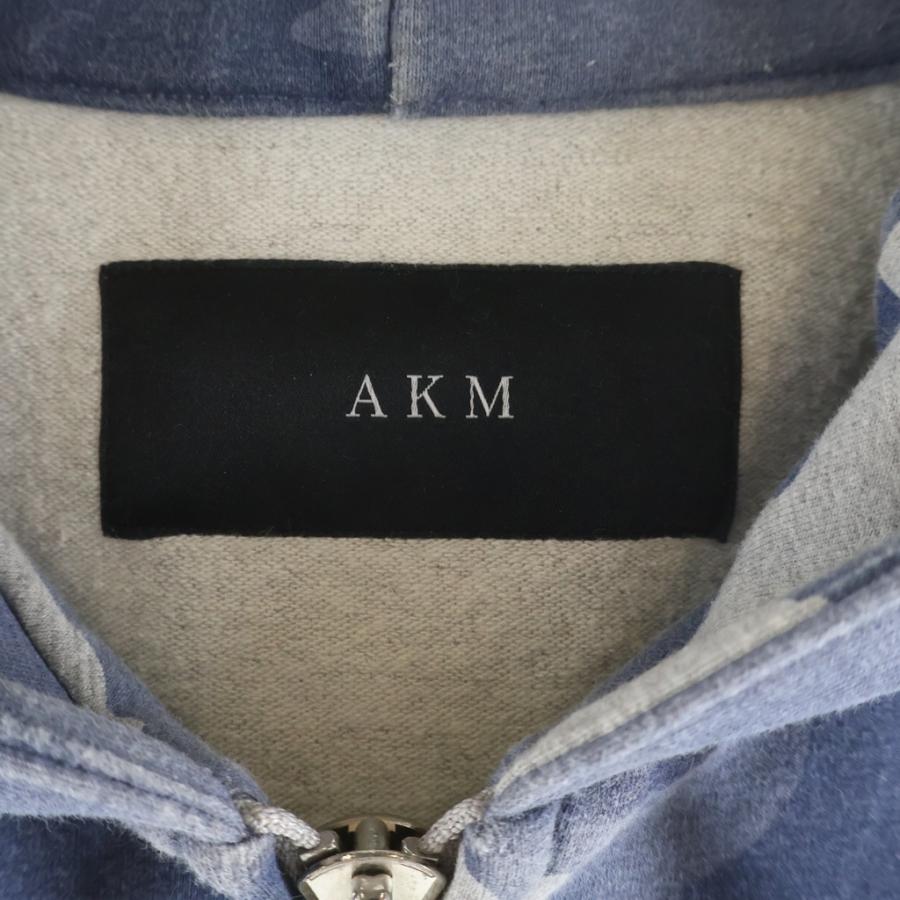AKM エーケーエム カモ柄ジップアップパーカー フーディー ブルー B264