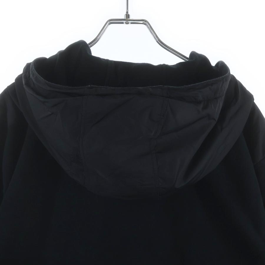 PRADA プラダ Cotton Logo Hoodie トライアングルロゴプリントスウェットプルオーバーパーカー ブラック ULJ19A R232の画像