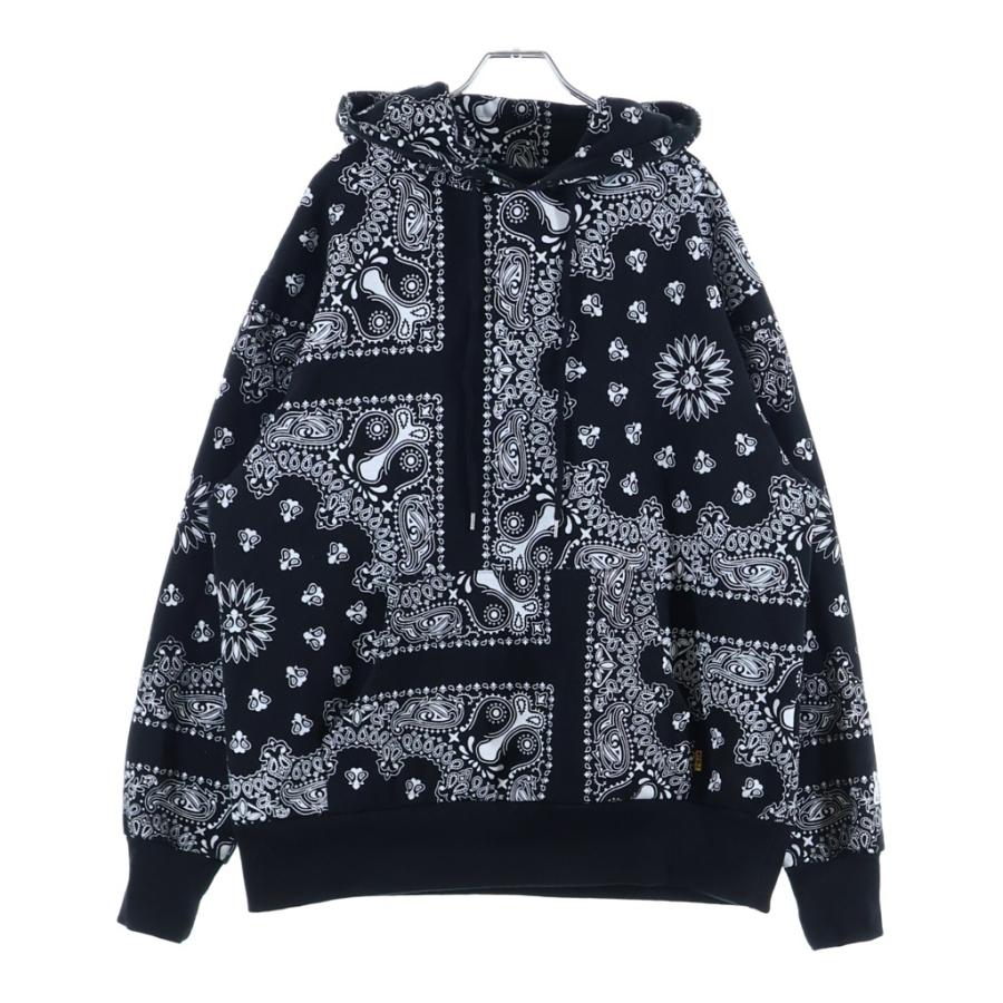 FR2 エフアールツー PAISLEY HOODIE カンガルーポケット ペイズリー総柄 プルオーバースウェットパーカー ブラック FRC1172 FR2 エフアールツー PAISLEY HOODIE カンガルーポケット ペイズリー総