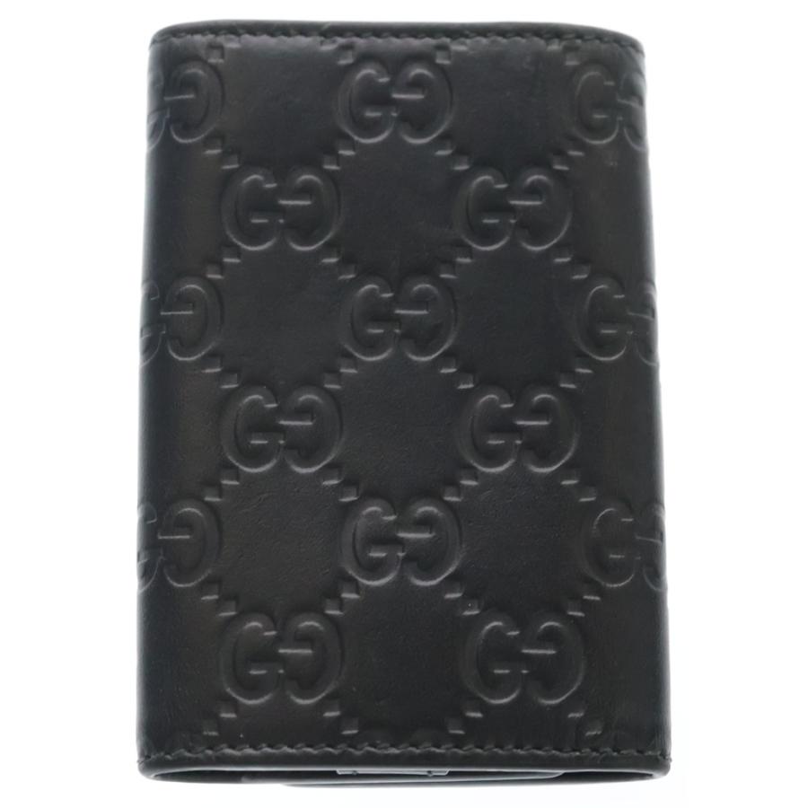 美品　GUCCI ブラックレザー　6連キーケース　GG柄　473924 GUCCI（グッチ） グッチシマ 6連キーケース ブラック 473924・496085