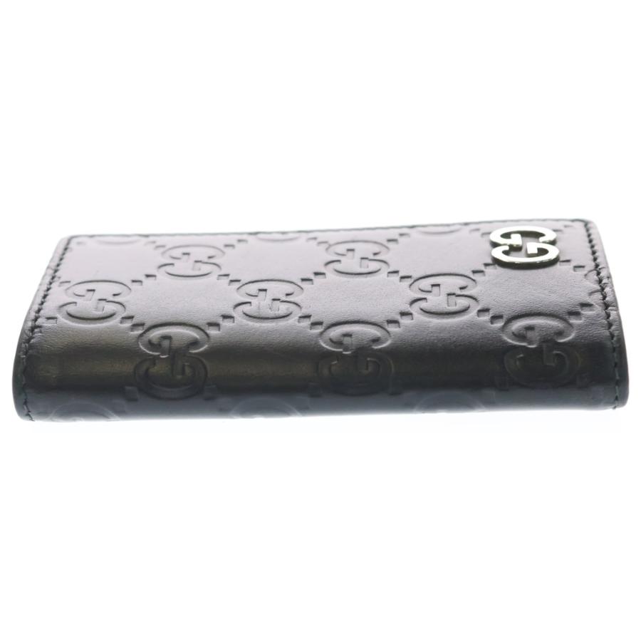 美品　GUCCI ブラックレザー　6連キーケース　GG柄　473924 GUCCI（グッチ） グッチシマ 6連キーケース ブラック 473924・496085