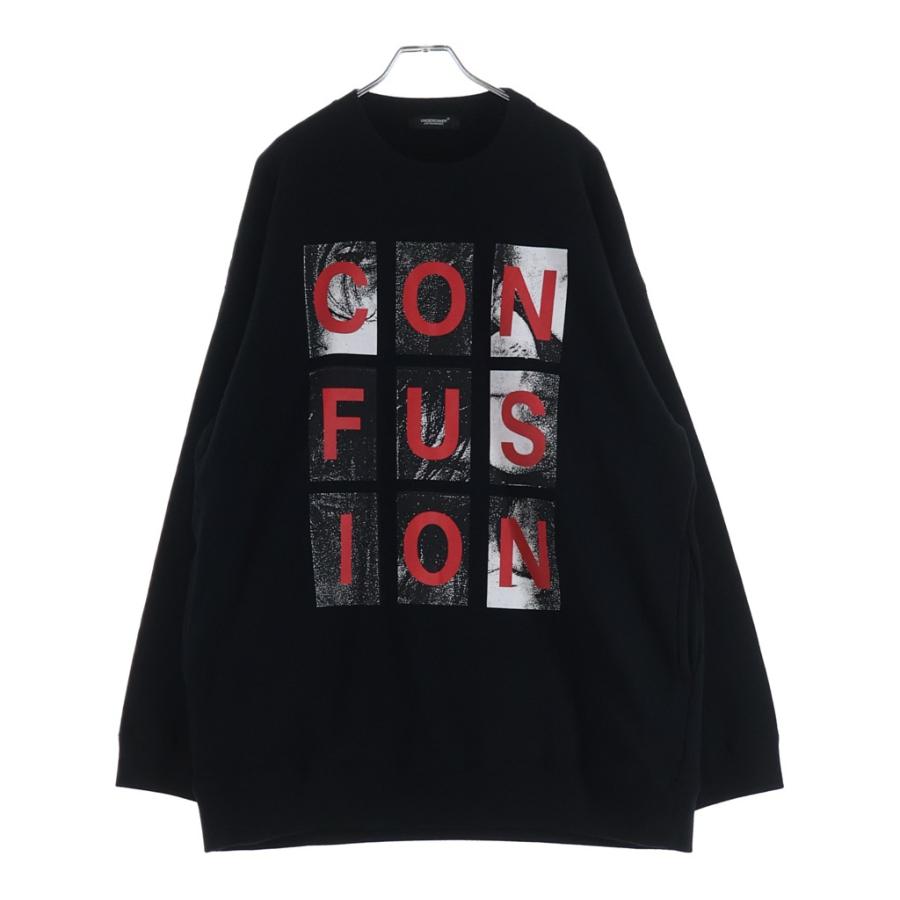 UNDERCOVER アンダーカバー 25AW BIG SWEAT CONFUSION オーバーサイズグラフィッククルーネックスウェット トレーナー ブラック UNDERCOVER（アンダーカバー） 25AW BIG SWEAT CONFUSION オーバー