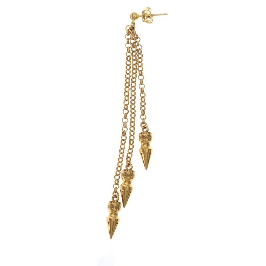 クロムハーツ　スパイク　片耳ピアス CHROME HEARTS（クロムハーツ） 22K CHAIN SPIKE DROP 3LEF チェーン