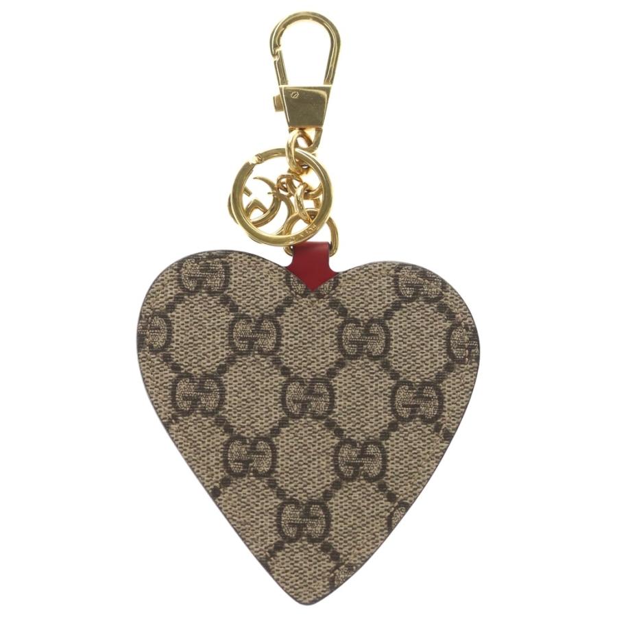 GUCCI（グッチ） GGキャンバス ハートモチーフ キーホルダー ゴールド
