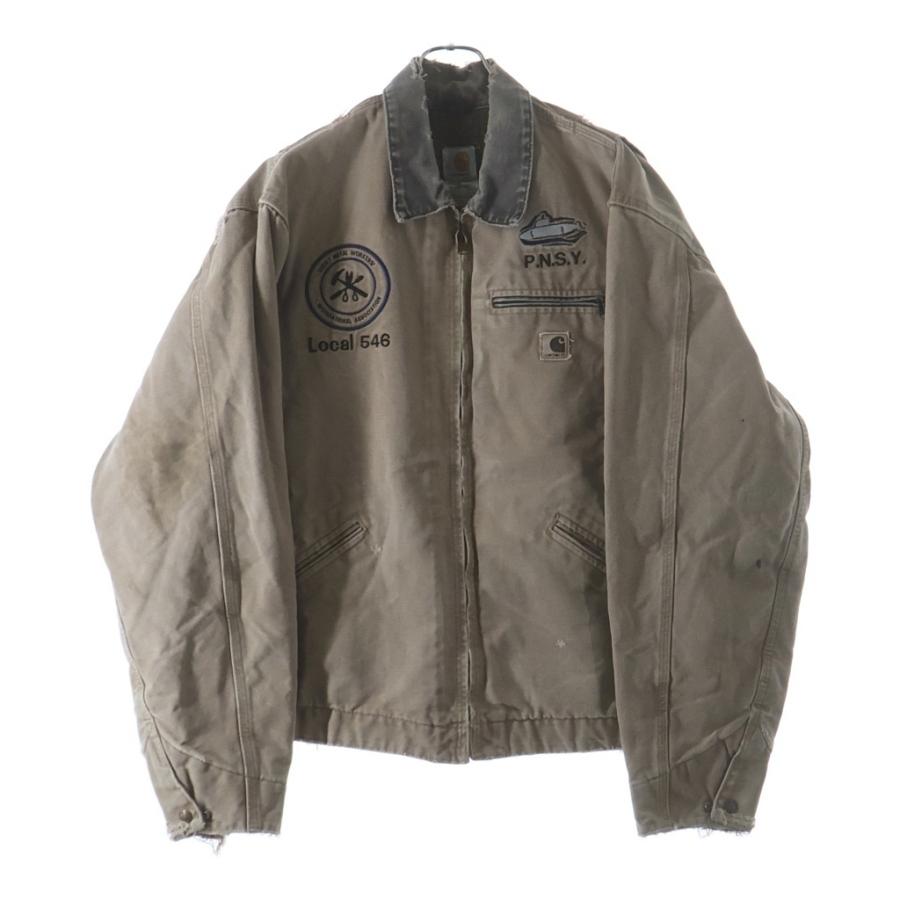 カーハート 裏地ブランケット デトロイトジャケット ブルゾン ロゴ 茶 Carhartt（カーハート） 00s 裏地ブランケット ロゴ刺繍 デトロイト