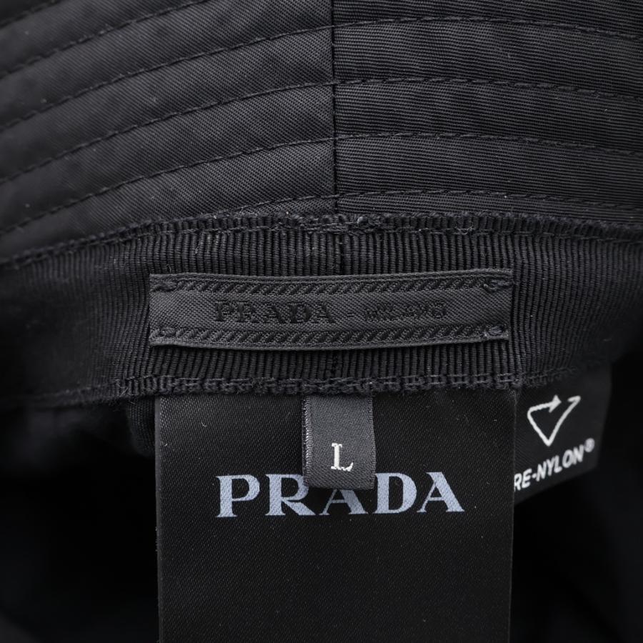 PRADA（プラダ） トライアングルロゴ バケットハット 帽子 ブラック