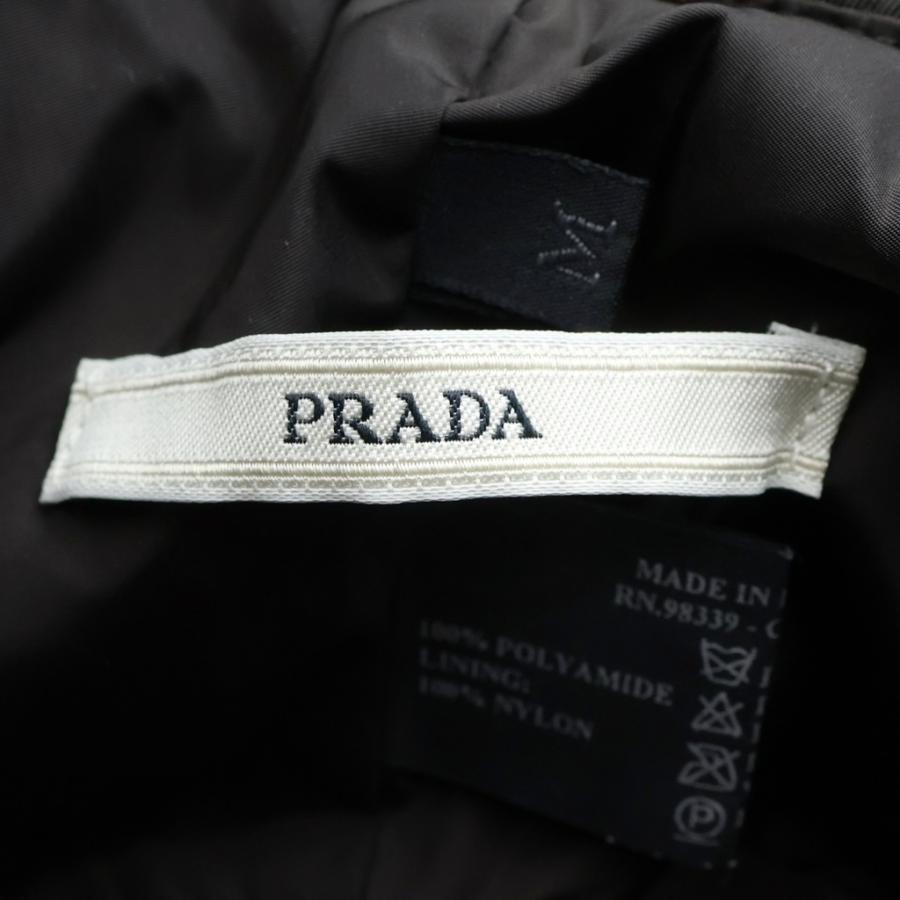 PRADA（プラダ） ロゴ刺繍 バケットハット 帽子 ブラック : BRING