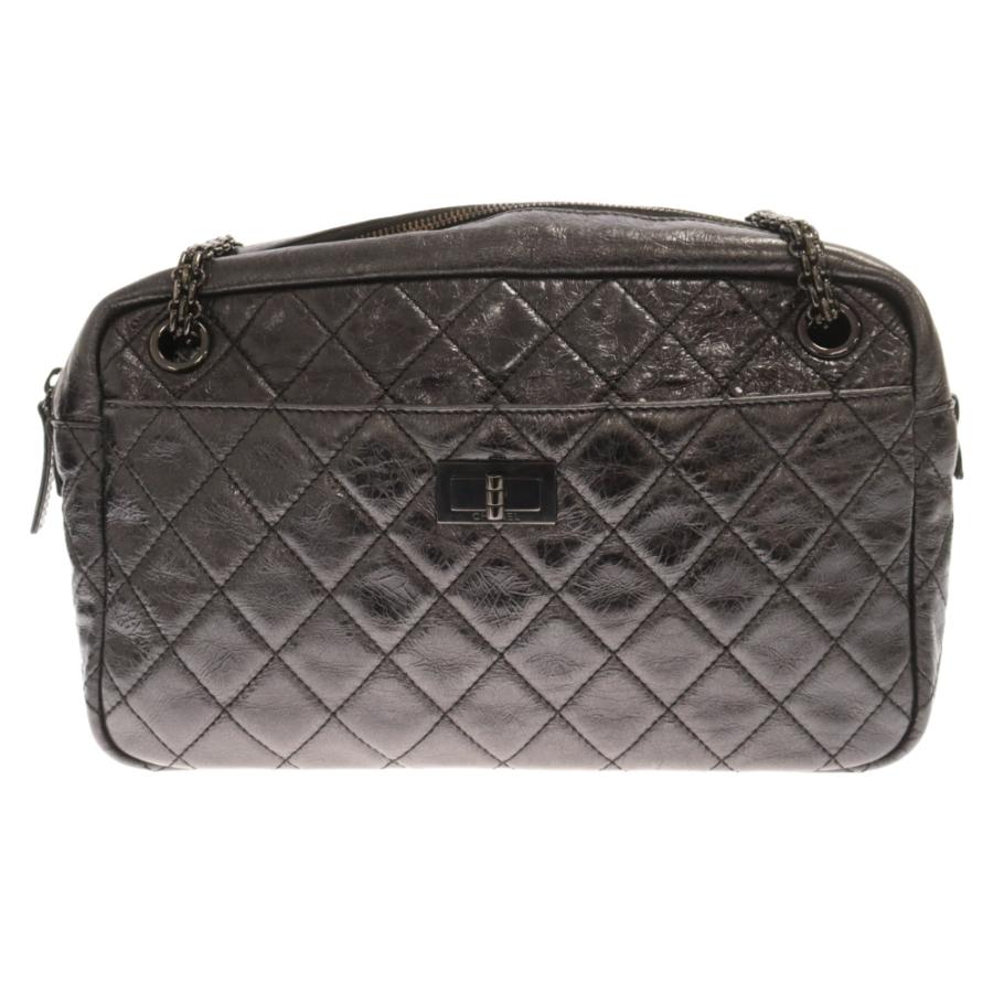 極美品✨シャネルショルダーバッグマトラッセ2.55 メタリックブラック