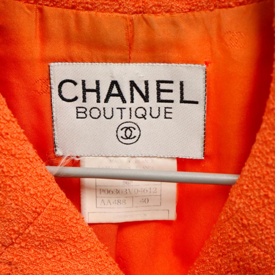 CHANEL シャネル グリポアボタン ツイード ダブルジャケット CHANEL シャネル グリポアボタン ツイード ダブルジャケット