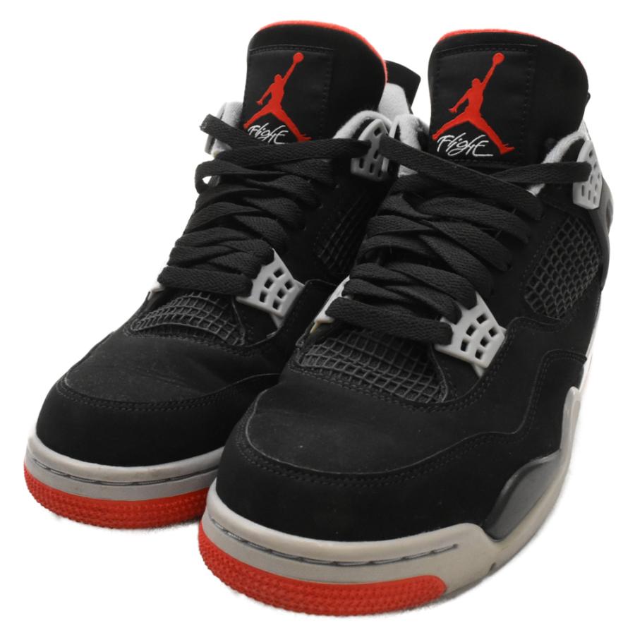 NIKE ナイキ AIR JORDAN 4 RETRO FIRE RED-CEMENT 308497-060 エアジョーダン4 レトロ ブレッド ハイカットスニーカー ブラック US9.5/27.5｜shopbring｜03