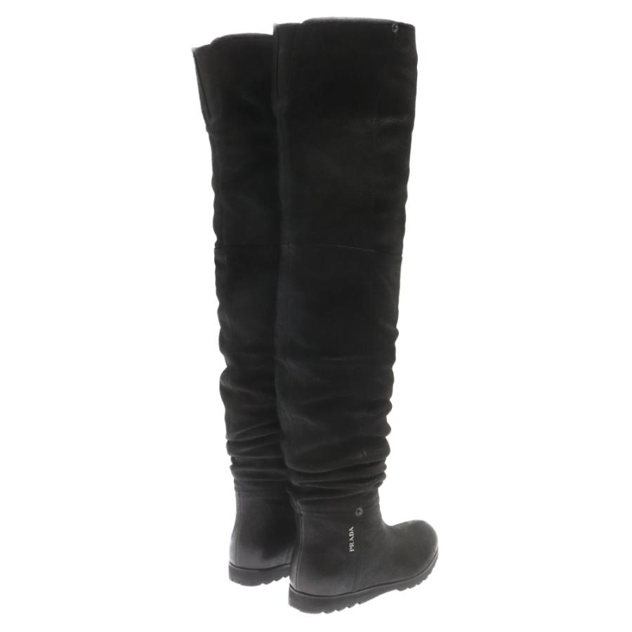 PRADA ブラックロングブーツ サイドファスナー付き 楽天市場】PRADA