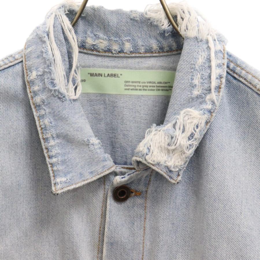 OFF-WHITE オフホワイト BLEACH CROPPED DENIM JACKET ブリーチ OFF-WHITE オフホワイト BLEACH CROPPED DENIM JACKET ブリーチ