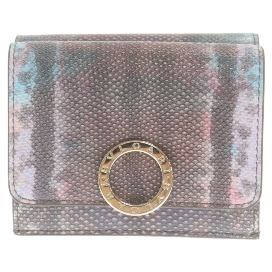 BVLGARI ブルガリ カルングレザー ゴールド金具 三つ折り財布 マルチ  