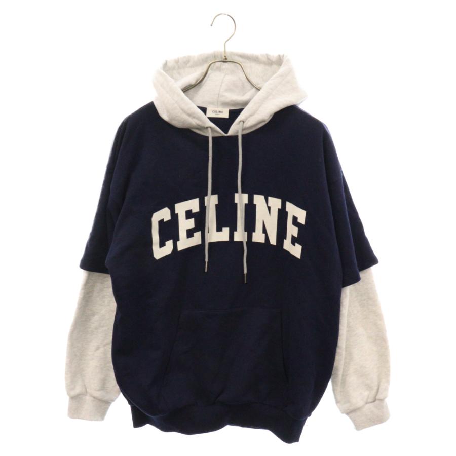 CELINE セリーヌ 22SS コットンフリースツートーンフーディ プル  