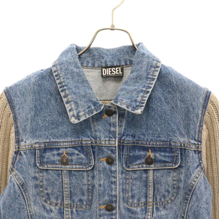 DIESEL ディーゼル ニット切替 ウォッシュ加工 デニムジャケット DIESEL ディーゼル ニット切替 ウォッシュ加工 デニムジャケット