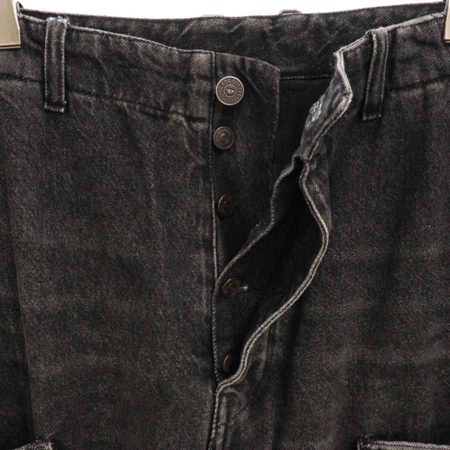 DIESEL ディーゼル Straight Jeans D-Fish 0hlaa ウォッシュド デニムカーゴパンツ ブラック DIESEL（ディーゼル） Straight Jeans D-Fish 0hlaa ウォッシュド