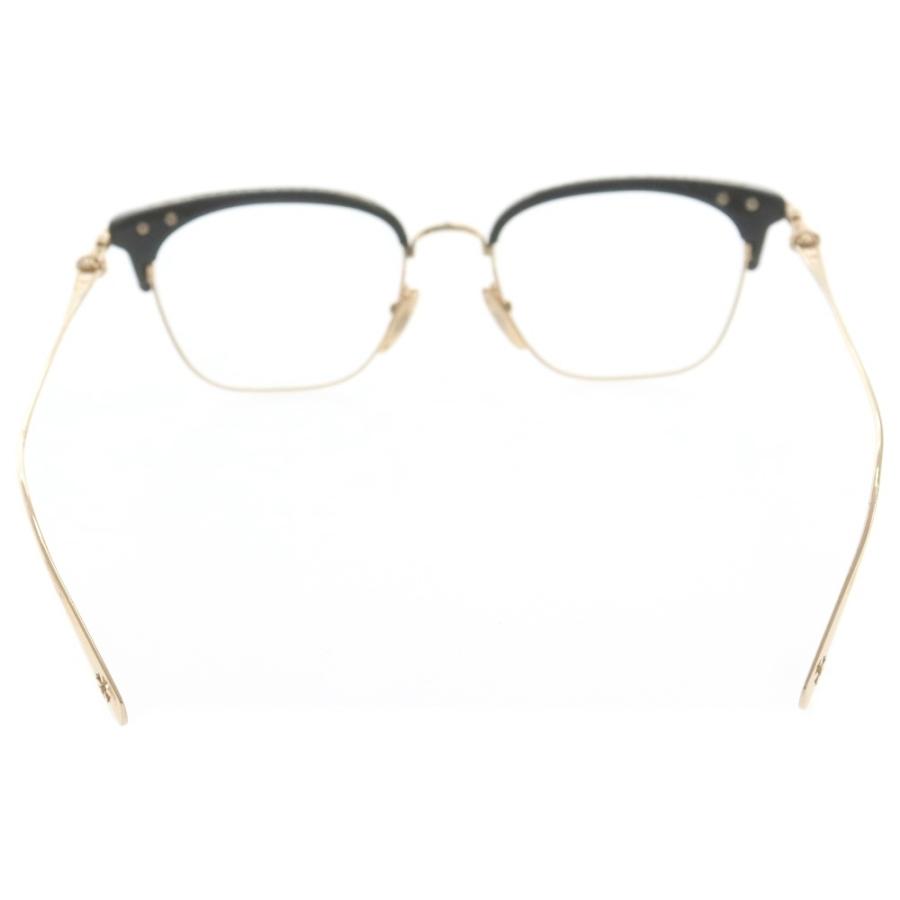 CHROME HEARTS クロムハーツ SLUNTRADICTION II クロスボールハーフリムラウンドサングラス 眼鏡 メガネ アイウェア ブラック/ゴールド CHROME HEARTS（クロムハーツ） SLUNTRADICTION II クロスボール