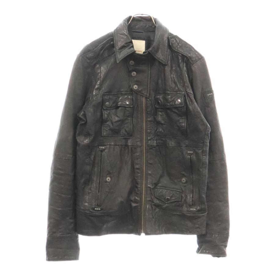 DIESEL ディーゼル エイジング レザージャケット ブラック DIESEL ディーゼル エイジング レザージャケット ブラック