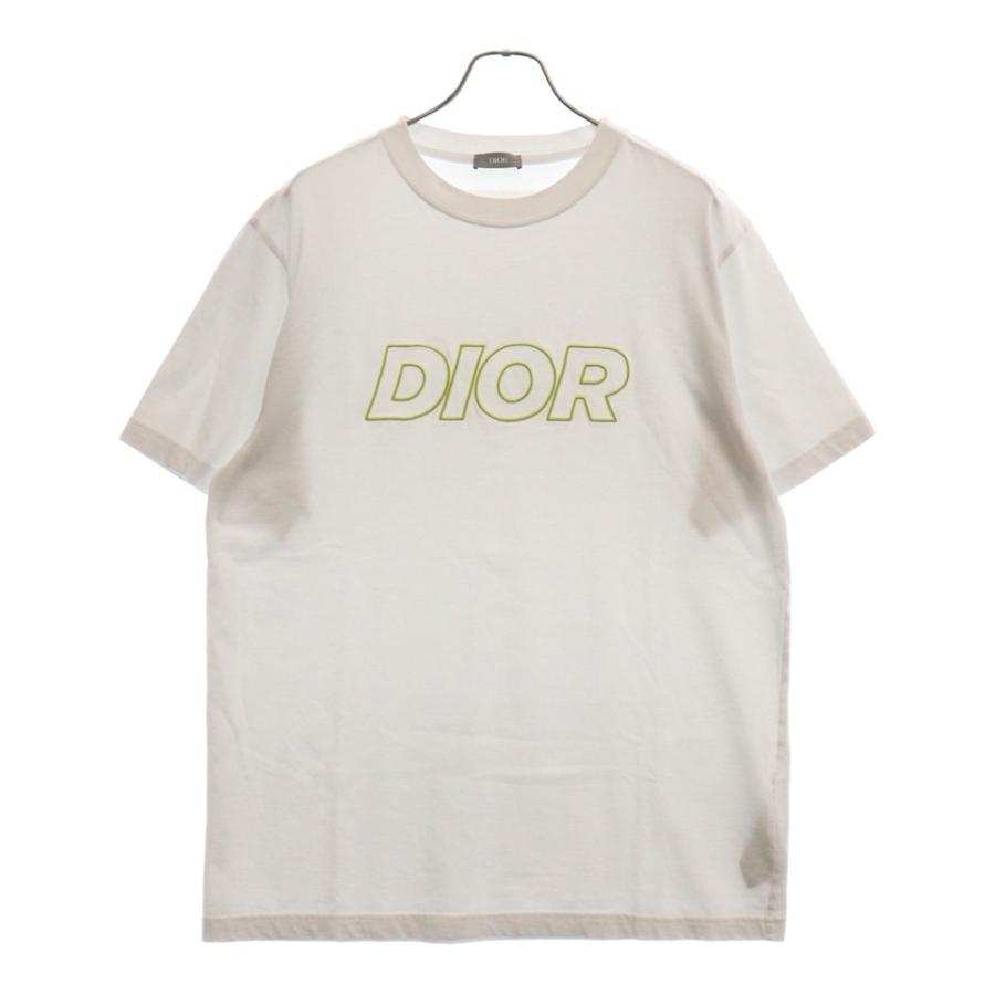 Dior ホワイト ロゴ刺繍 Tシャツ