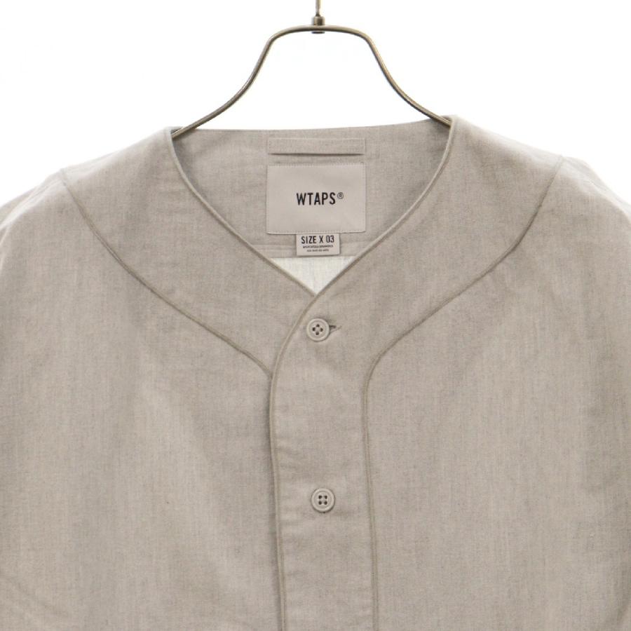 WTAPS グレー ベースボールシャツ X 02