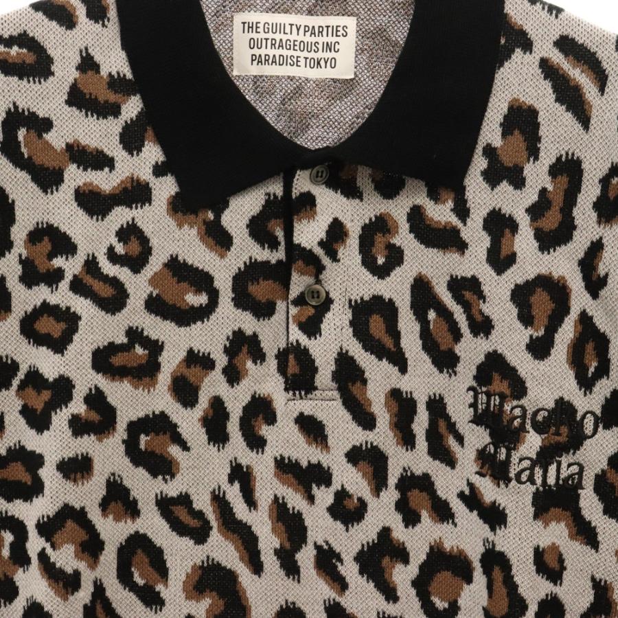 WACKO MARIA ワコマリア Leopard Knit Jacquard Polo Shirt レオパード