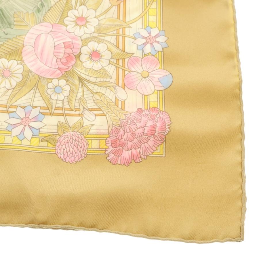 HERMES（エルメス） カレ90 Jeux de paille 花柄プリント 大判スカーフ