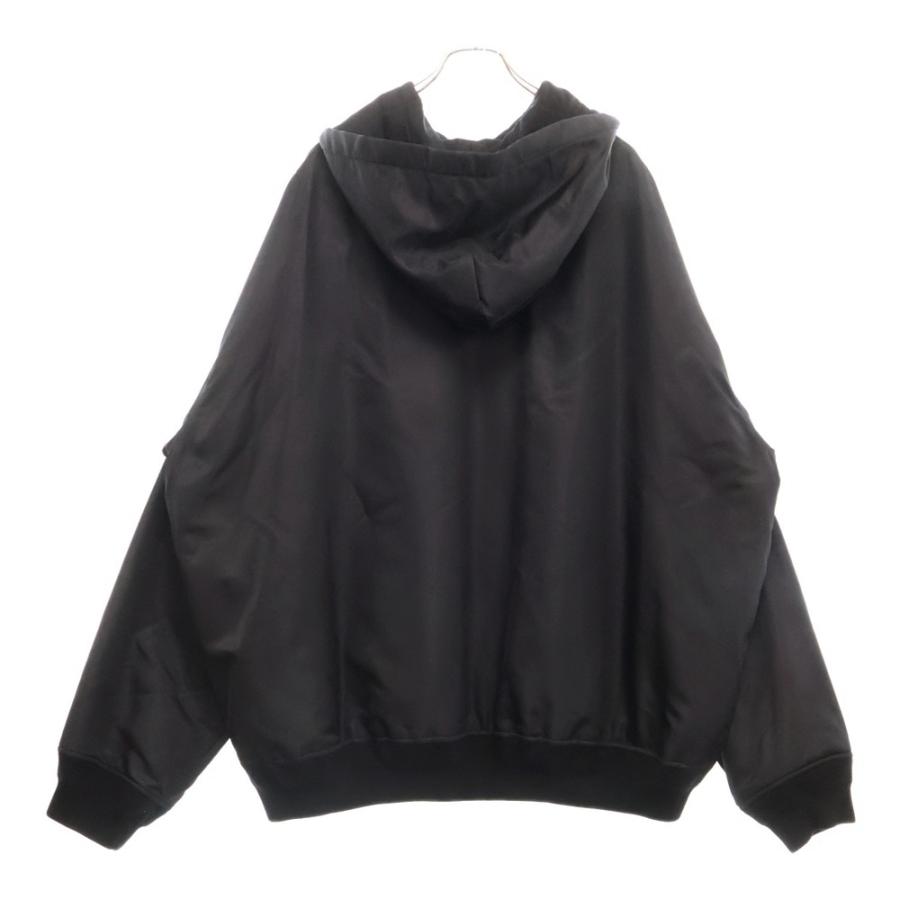 BALENCIAGA ブラック ジップアップフーディ BALENCIAGA - ジップアップ HOODIE ミディアムフィット