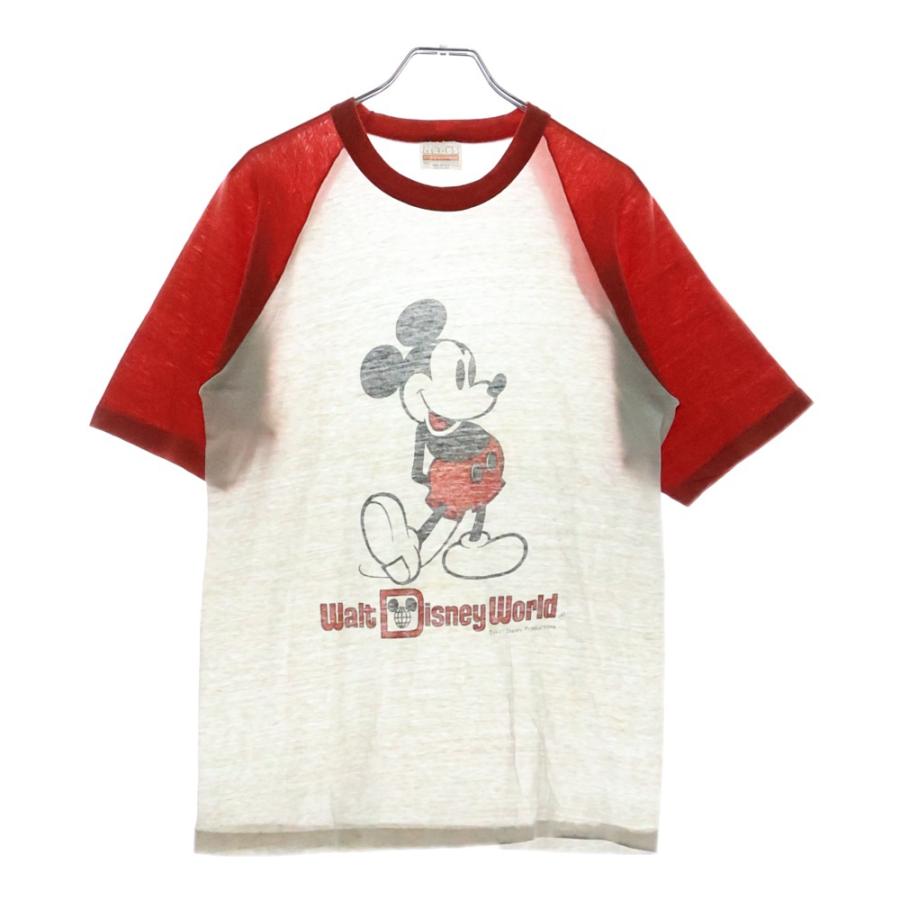 Hanes（ヘインズ） 80s Disney ミッキーマウス ラグラン クルーネック 
