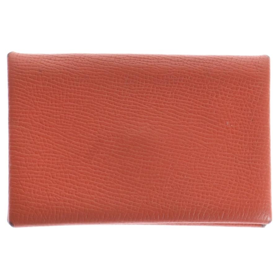 HERMES エルメス カルヴィ レザーカードケース レッド 2018年/C刻印 HERMES（エルメス） カルヴィ レザーカードケース レッド 2018年/C刻印