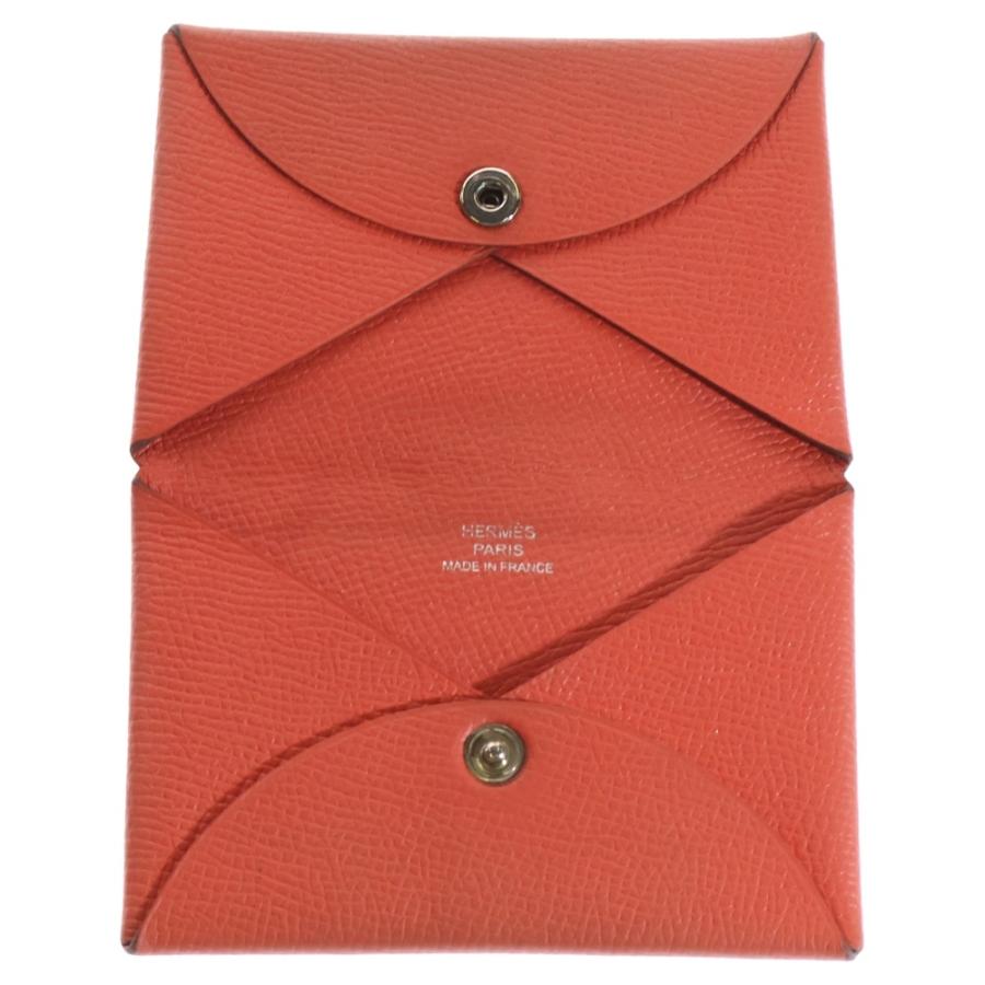 HERMES エルメス カルヴィ レザーカードケース レッド 2018年/C刻印 HERMES（エルメス） カルヴィ レザーカードケース レッド 2018年/C刻印