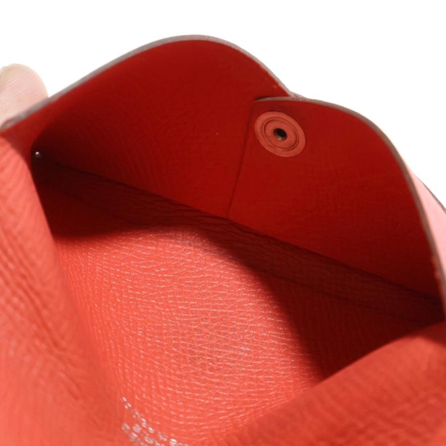 HERMES（エルメス） カルヴィ レザーカードケース レッド 2018年/C刻印