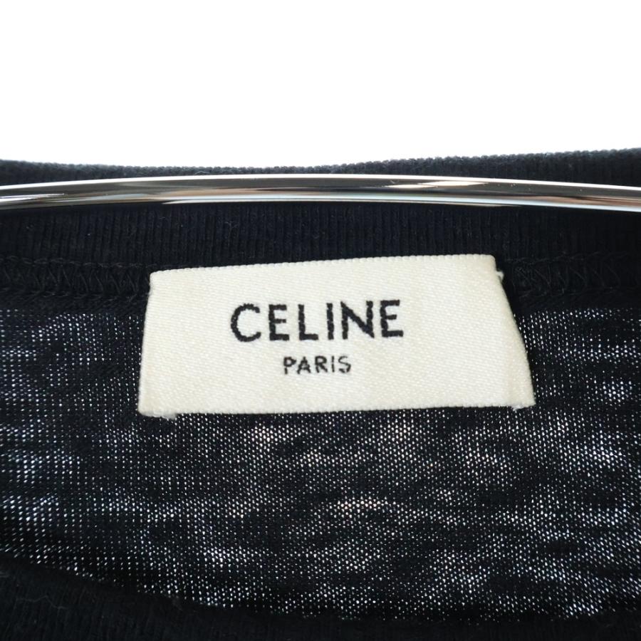 CELINE セリーヌ フロントロゴプリント クロップド 七分丈ボクシーT  