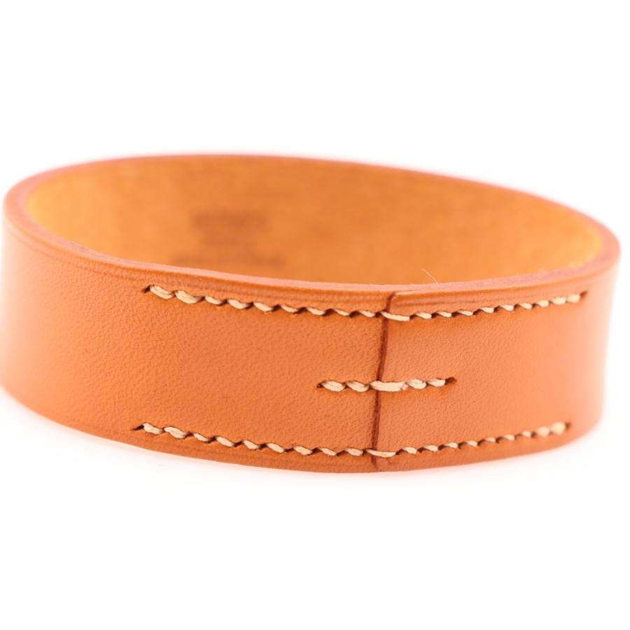 エルメス HERMES プールトゥール レザーブレスレット ブラウン サイズ