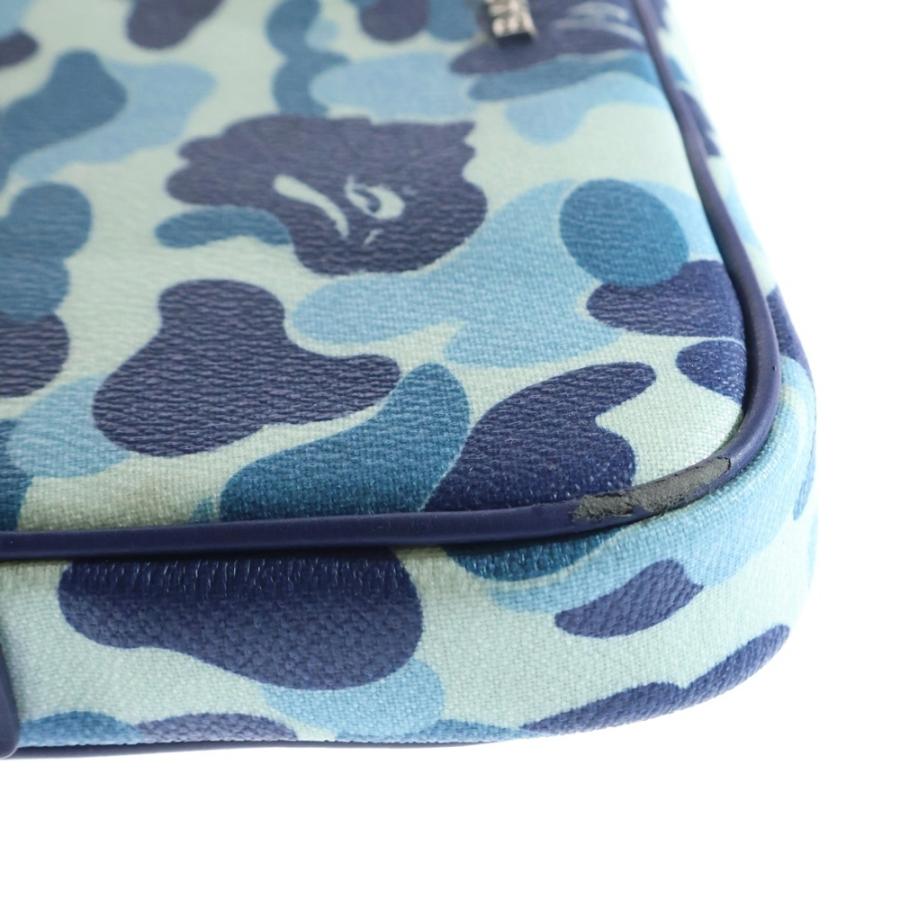 A BATHING APE セントマイケル カモ柄 ショルダーバッグ ブルー系