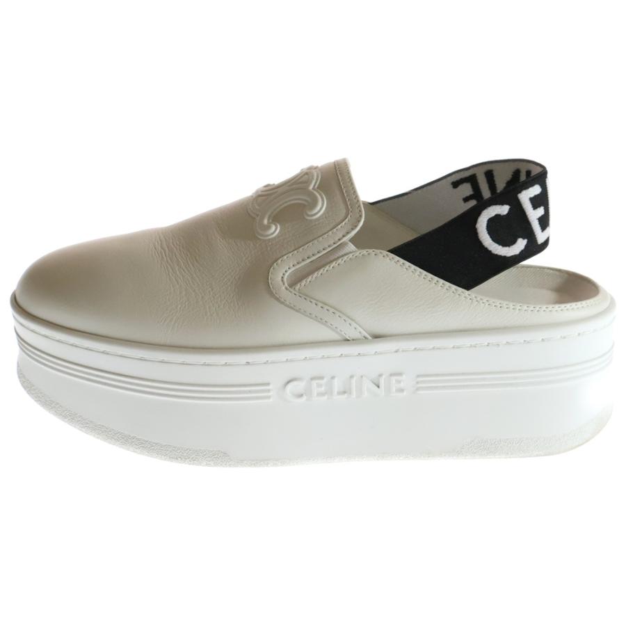 CELINE（セリーヌ） ブロック ウェッジ ミュール カーフスキン