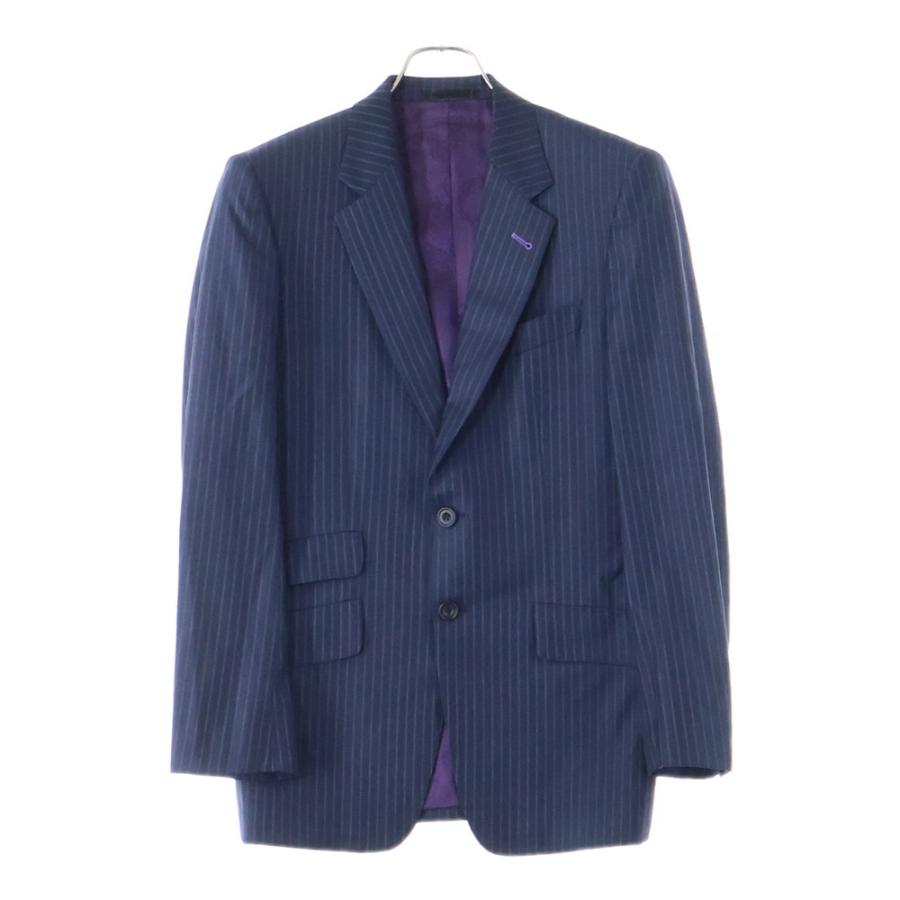 メンズ 美品□Paul Smith×Loropiana シルク混 セットアップ ネイビー