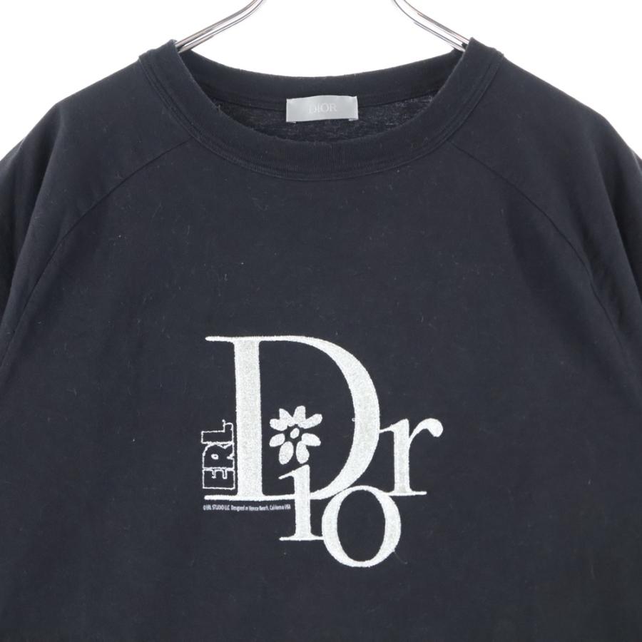 DIOR ディオール ×ERL ラメ入りロゴ刺? クルーネック半袖Tシャツ