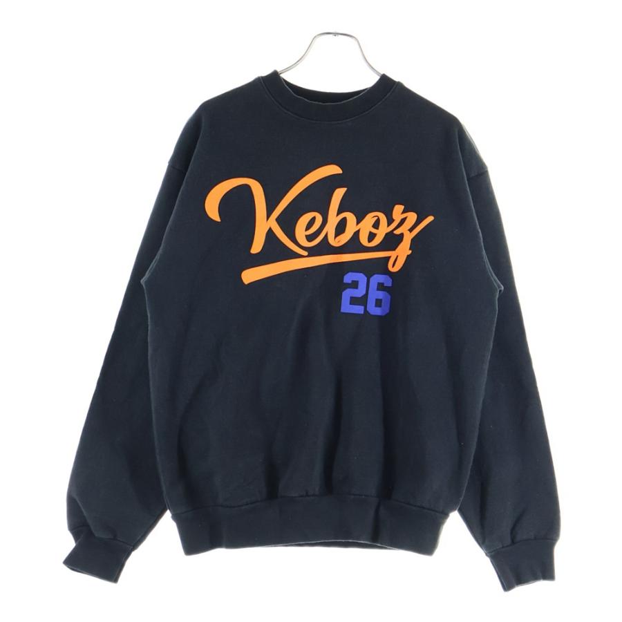 KEBOZ ケボズ ×フロクラブ クルーネック 長袖スウェット ブラック 