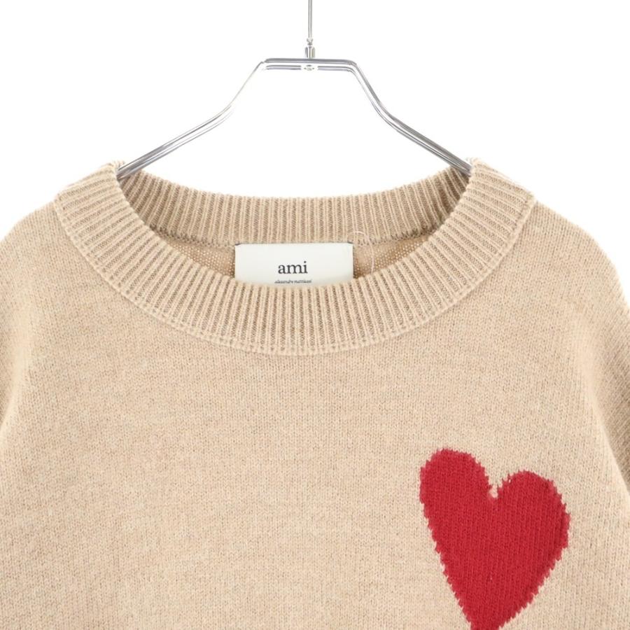 ami paris アミパリス ハートロゴ クルーネック長袖ニットスウェット